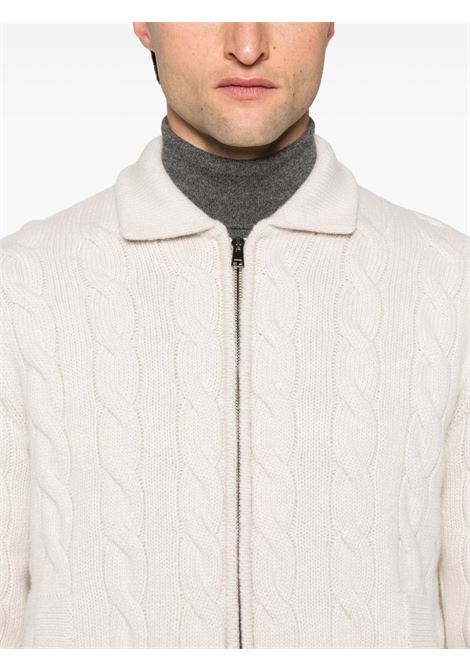 Cardigan con zip in bianco di Eleventy - uomo ELEVENTY | J71MAGJ18MAG0J0610013