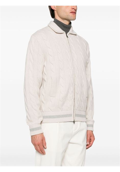 Cardigan con zip in bianco di Eleventy - uomo ELEVENTY | J71MAGJ18MAG0J0610013