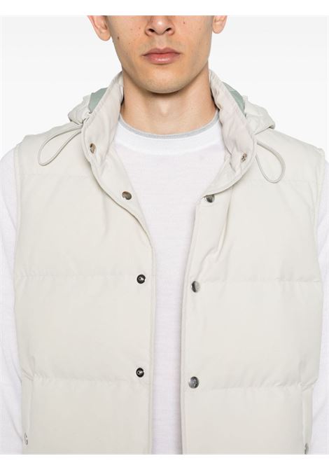 Gilet imbottito con cappuccio in bianco di Eleventy - uomo ELEVENTY | J75GILH04GBT270076200