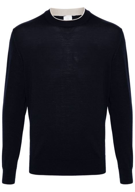 Maglione con dettagli a contrasto in blu Eleventy - uomo ELEVENTY | J76MAGJ72MAG0J0411102