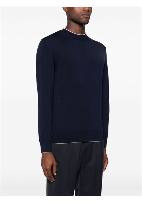 Blue contrasting-trim jumper Eleventy - men ELEVENTY | J76MAGJ72MAG0J0411102