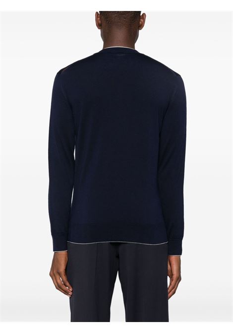 Blue contrasting-trim jumper Eleventy - men ELEVENTY | J76MAGJ72MAG0J0411102