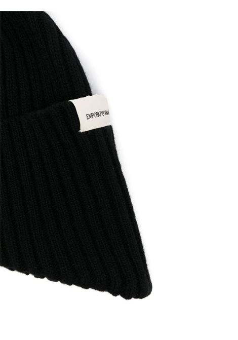 Black ribbed beanie Emporio Armani - men EMPORIO ARMANI | 6D14051MH2Z0999