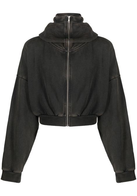 Black faded-effect zip-up sweatshirt - ENTIRE STUDIOS -  unisex ENTIRE STUDIOS | ES2156WB