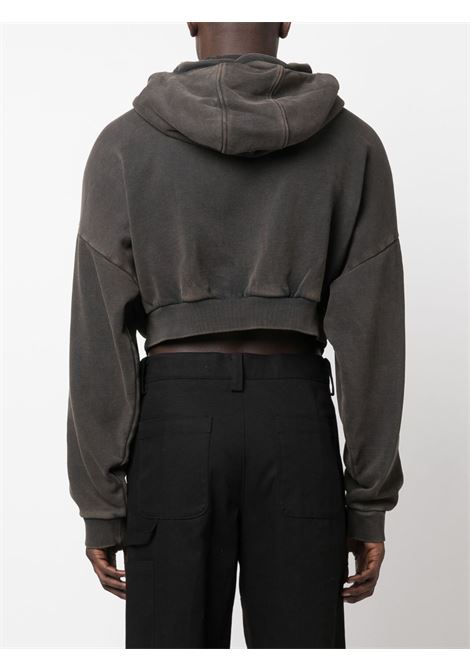 Black faded-effect zip-up sweatshirt - ENTIRE STUDIOS -  unisex ENTIRE STUDIOS | ES2156WB