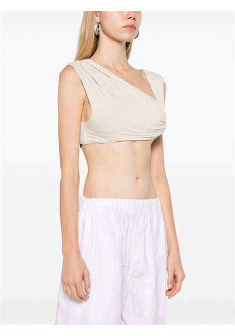 Light beige Mache gathered-detail crop top Entire Studios - women ENTIRE STUDIOS | ES2282FG