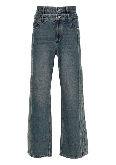 Jeans con doppia vita in blu Feng chen wang - uomo FENG CHEN WANG | Jeans | FUF18TR10BL