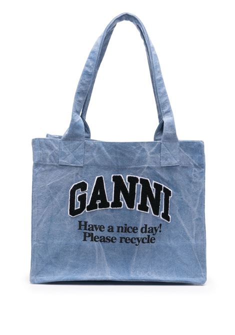 Light blue logo-detail shoulder bag Ganni - women GANNI | A5969565