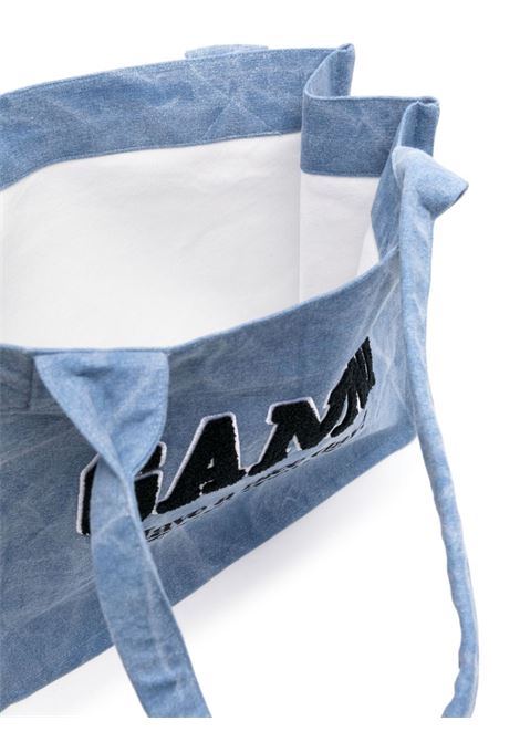 Light blue logo-detail shoulder bag Ganni - women GANNI | A5969565