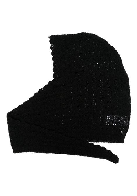 Black open-knit balaclava Ganni - women