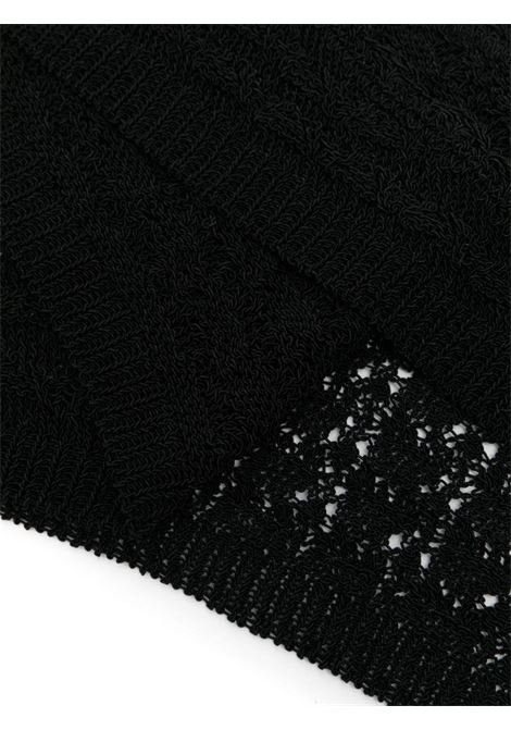 Black open-knit balaclava Ganni - women GANNI | A5987099