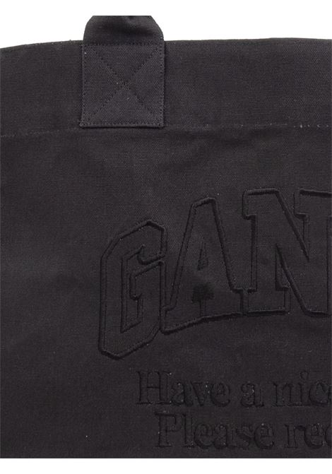 Borsa a spalla con logo in nero Ganni - donna GANNI | A6068252