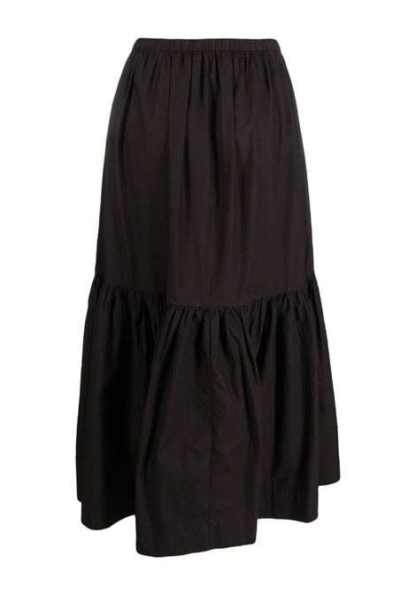 Black flounced maxi skirt Ganni - women GANNI | F7919099