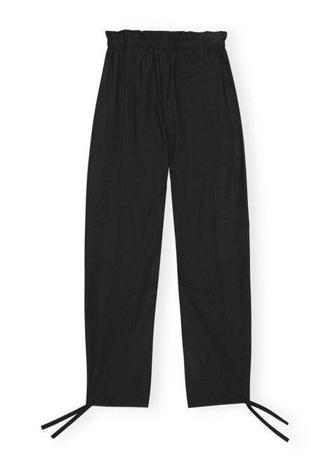 Pantaloni con coulisse in nero Ganni - donna GANNI | F8929099