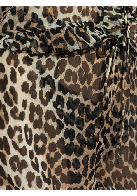 Shorts con stampa animalier in marrone Ganni - donna GANNI | F9196943