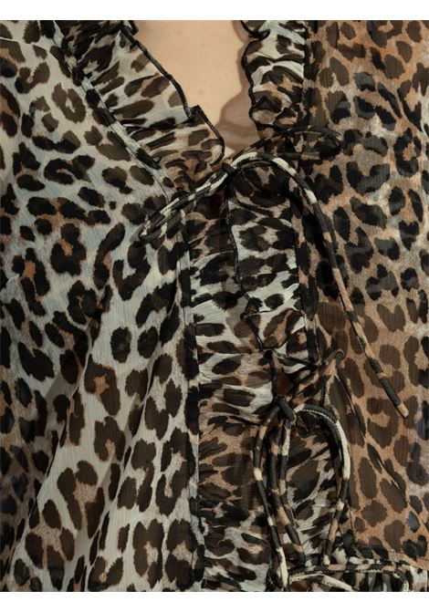 Blusa con stampa leopardata Ganni - donna GANNI | F9197943