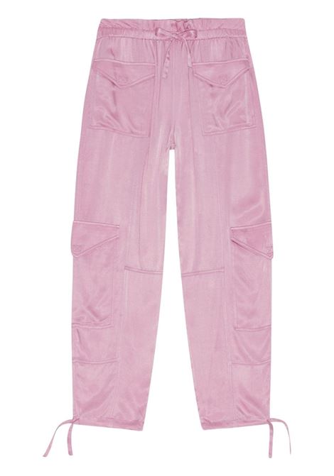 Pantaloni cargo con coulisse in rosa Ganni - donna GANNI | F9225038