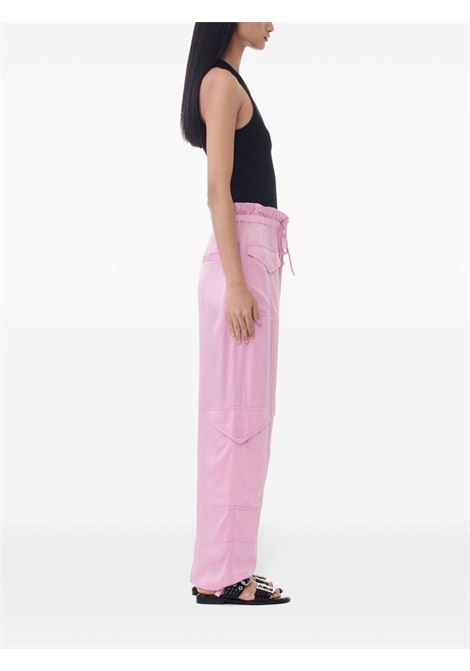 Pantaloni cargo con coulisse in rosa Ganni - donna GANNI | F9225038