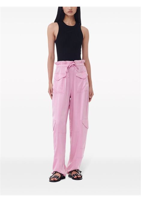 Pink drawstring cargo trousers Ganni - women GANNI | F9225038