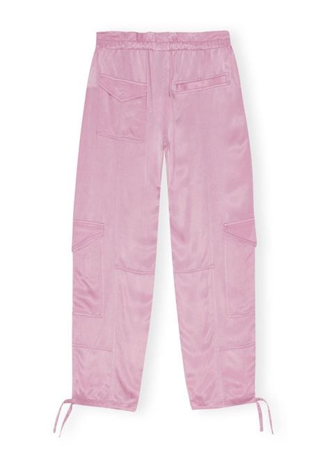 Pink drawstring cargo trousers Ganni - women GANNI | F9225038