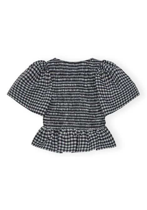 Black and white check-print blouse Ganni - women GANNI | F9309135