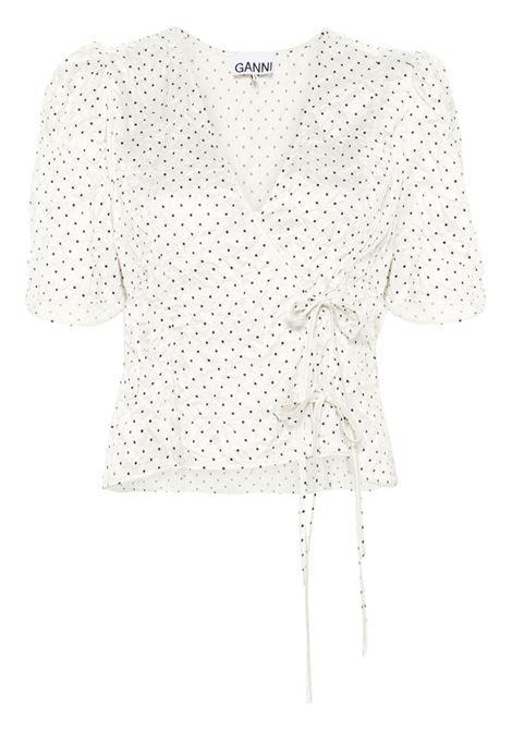 White polka dot blouse Ganni - women GANNI | F9389135
