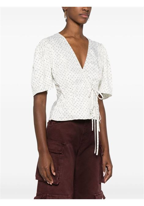 White polka dot blouse Ganni - women GANNI | F9389135