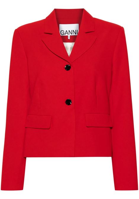 Blazer monopetto in rosso Ganni - donna GANNI | F9390396