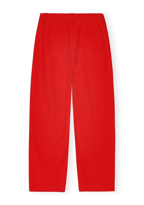 Pantaloni a gamba ampia con pieghe in rosso Ganni - donna GANNI | F9391396