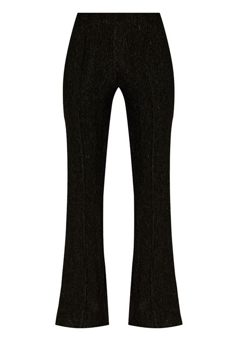 Black high-rise flared-leg trousers Ganni - women GANNI | F9396099