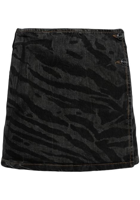 Black denim mini skirt Ganni - women GANNI | J1517099