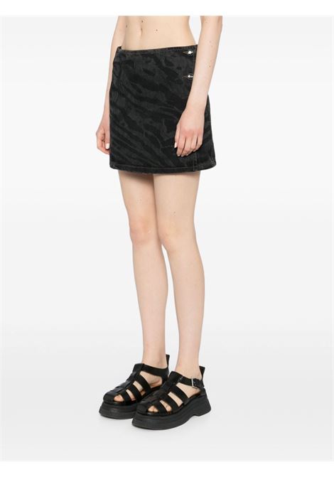 Black denim mini skirt Ganni - women GANNI | J1517099