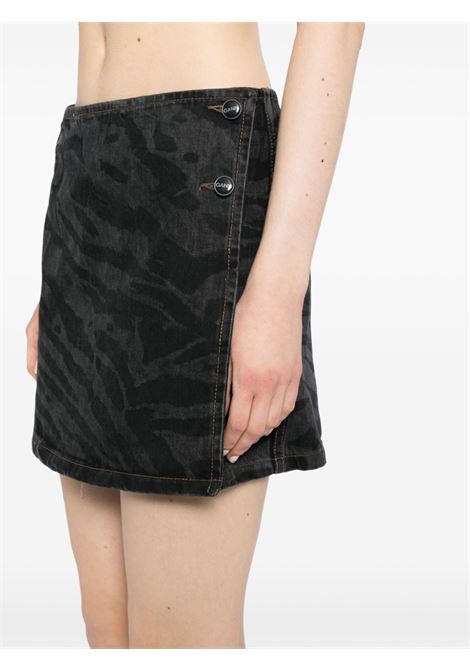 Black denim mini skirt Ganni - women GANNI | J1517099