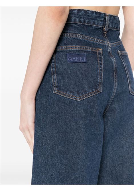 Jeans a gamba ampia in blu Ganni - donna GANNI | J1640568