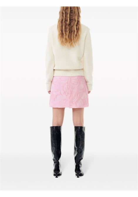 Maglione in lana con cuore a intarsi in rosa chiaro Ganni - donna GANNI | K2218135