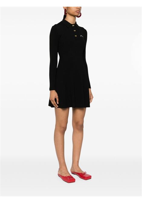 Black embroidered-logo ribbed mini dress Ganni - women GANNI | K2309099