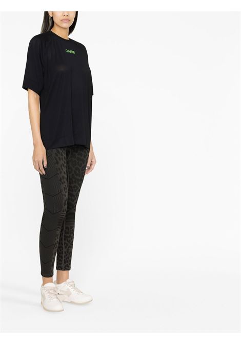 T-shirt con stampa in nero - donna GANNI | T3386099