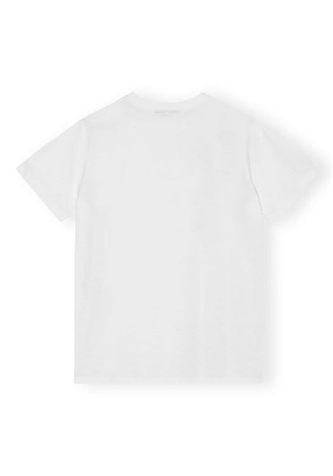 White logo-print T-shirt GANNI - women GANNI | T3917151