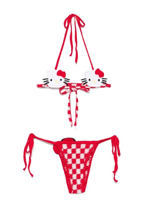 Pink Hello Kitty x GCDS  crochet bikini - women