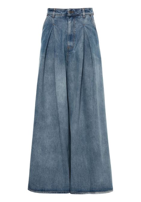 Jeans con applicazione plissettati in blu Giuseppe Di Morabito - donna