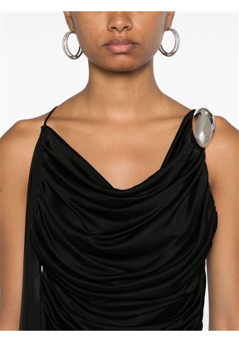 Black brooch-detail draped mini dress Giuseppe Di Morabito - women GIUSEPPE DI MORABITO | 03PFDR3900331599