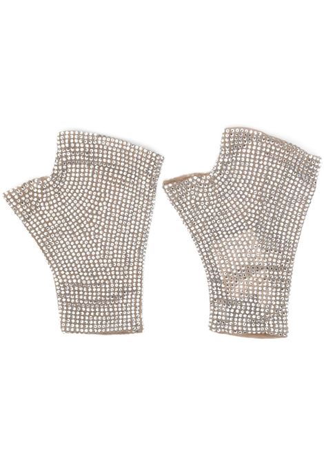 Silver-tone rhinestone-covered gloves Giuseppe di Morabito - women