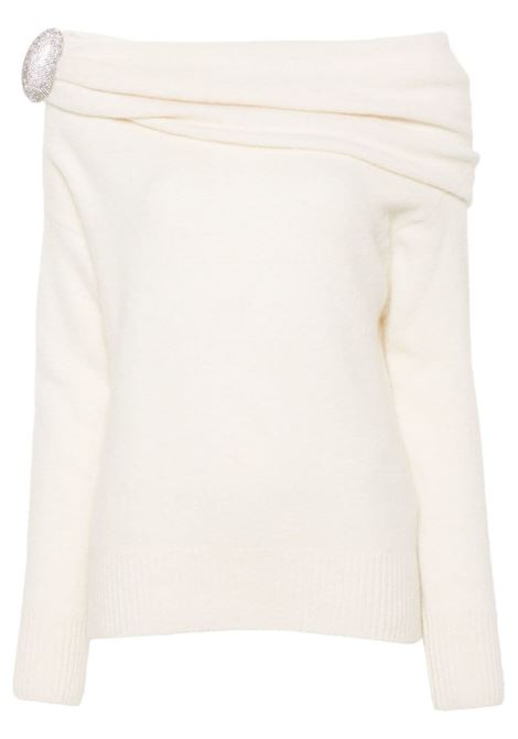 Maglione con scollo drappeggiato in bianco di Giuseppe Di Morabito - donna GIUSEPPE DI MORABITO | 03PFKN3070335502