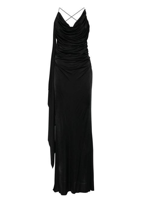 Black brooch-detail draped long dress Giuseppe Di Morabito - women GIUSEPPE DI MORABITO | Dresses | 03PFLD1200331599