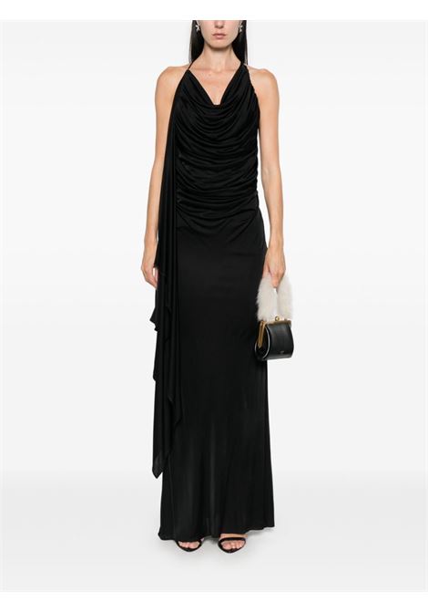 Black brooch-detail draped long dress Giuseppe Di Morabito - women GIUSEPPE DI MORABITO | 03PFLD1200331599