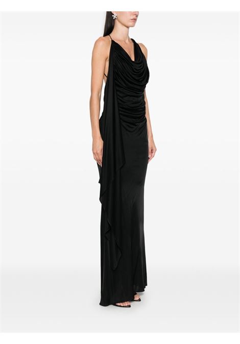 Black brooch-detail draped long dress Giuseppe Di Morabito - women GIUSEPPE DI MORABITO | 03PFLD1200331599