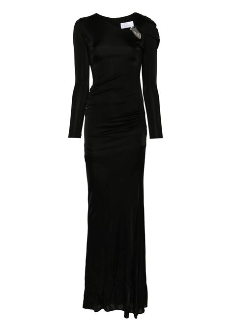 Black long sleeves draped maxi dress Giuseppe Di Morabito - women GIUSEPPE DI MORABITO | 03PFLD124B0331599