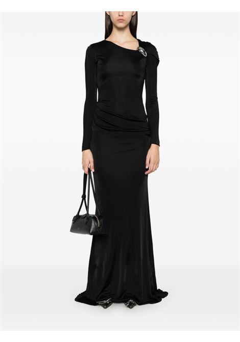 Black long sleeves draped maxi dress Giuseppe Di Morabito - women GIUSEPPE DI MORABITO | 03PFLD124B0331599