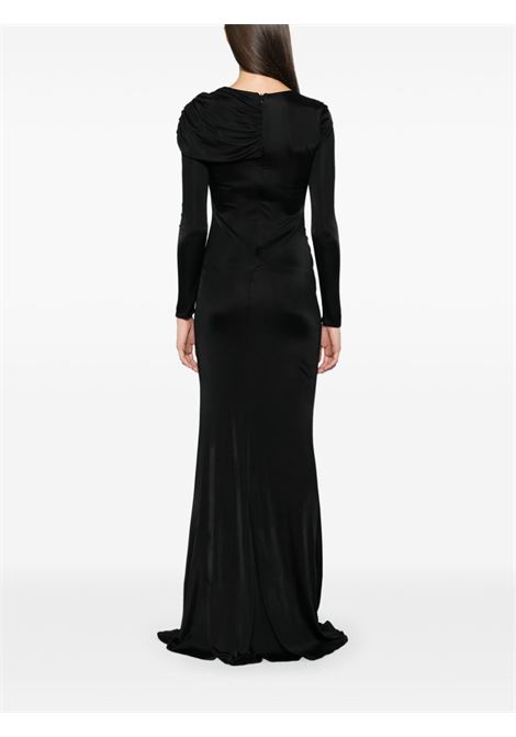 Black long sleeves draped maxi dress Giuseppe Di Morabito - women GIUSEPPE DI MORABITO | 03PFLD124B0331599