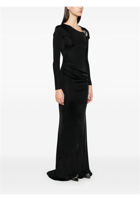 Black long sleeves draped maxi dress Giuseppe Di Morabito - women GIUSEPPE DI MORABITO | 03PFLD124B0331599